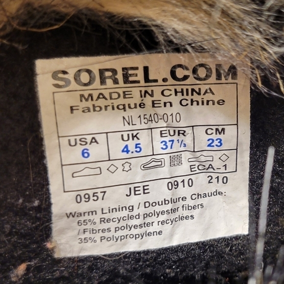 Sorel Joan of Arctic Boots Style# NL1540 Women's Size 6 Insulated Waterproof - Picture 9 of 10